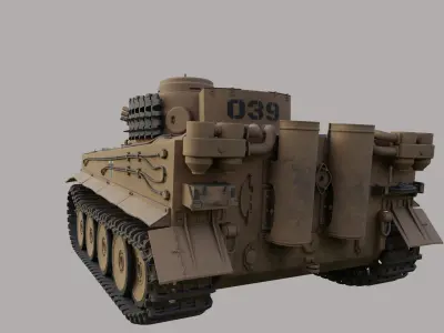 Tiger Tank WW2  Low-poly 3D model