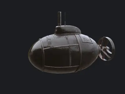 Submarine old bomb 3D model