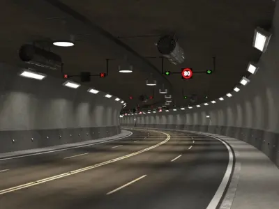 Tileable road tunnel 01 3D model purchase