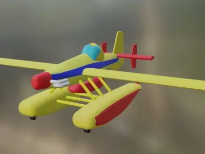 HidroPlane Aircraft  Low-poly 3D model