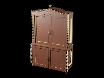 Gold Decorated Cabinet 3D model
