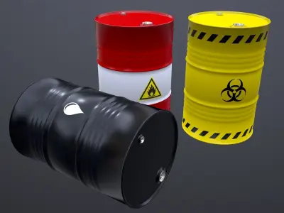 Metal Barrel - PBR - Low-poly 3D model