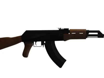 Ak47 Rifle Assault Rifle Gun Weapon 3D Model Free low-poly 3D model
