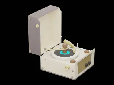 CD Record Player Low-poly 3D model