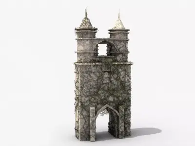 Ruined Castle with Ivy 3D model