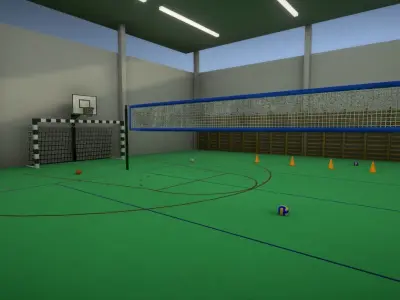 School Gym Environment Pack Low-poly 3D model