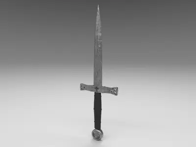 Medieval dagger 1 Low-poly 3D model
