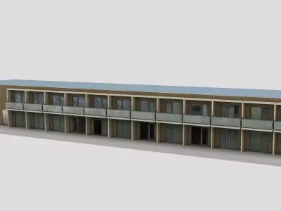 Realistic European City Block Building 23 Low-poly 3D model