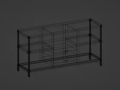 Industrial-style Media Console 3D model