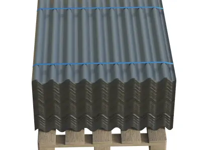 Metal Roof Tiles On Pallet 3D model