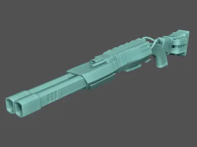 Sci-Fi Black Shotgun - Gun - Weaponry Low-poly 3D model