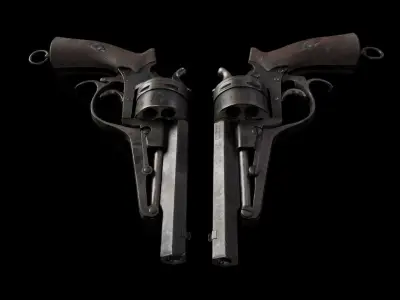 Galand Revolver M1870 Low-poly 3D model