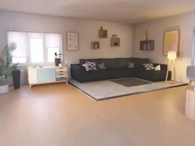 Interior scene blender Free 3D model