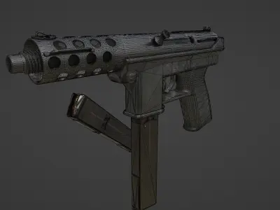 TEC 9 DC9 9mm pistol Low-poly 3D model