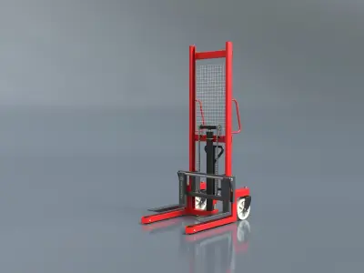 Manual hydraulic forklift includes motion simulation animation 3D model