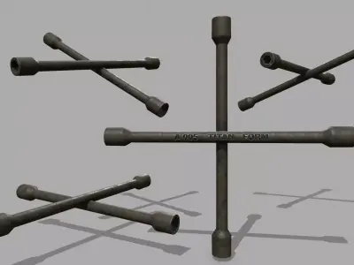  Lug Wrench Low-poly 3D model
