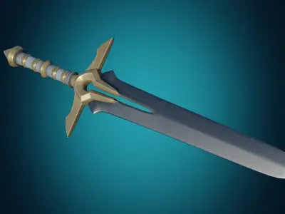 Sword PBR Low-poly game-ready Low-poly 3D model Low-poly 3D model