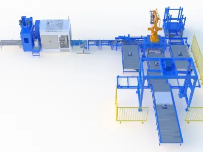 Industrial Packaging Production Line 3D model