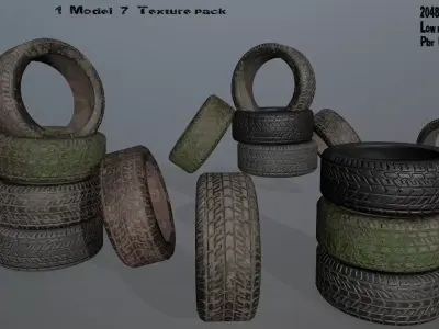 tire 1 tyres Low-poly 3D model