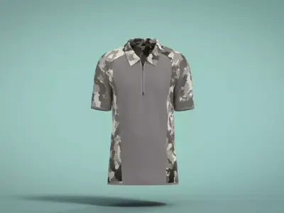 Military Outfit - T-shirt Low-poly 3D model 26