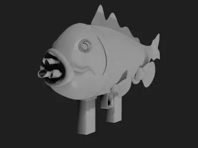 Fish Rocket Launcher Free 3D model