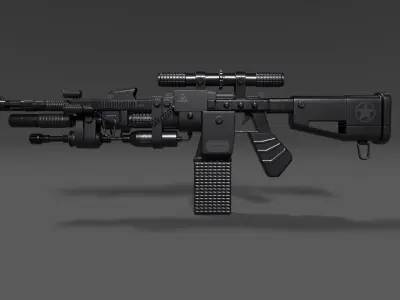 Sniper Rifle Low-poly 3D model shop