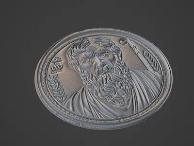 Hipokrat Medallion 3D print model buy