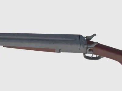 Colt 1877 Sawed Off Shotgun - Game Ready Low-poly 3D model