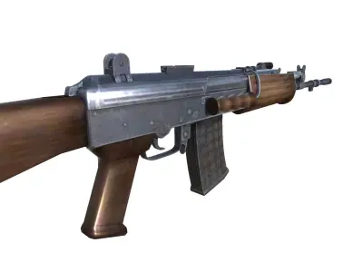 07-insas-rifle-gun model 3d game ready model  Low-poly 3D model