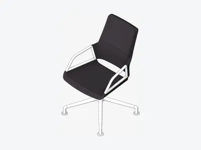 Chair - Conference - Worksmart - Large Glides Low-poly 3D model