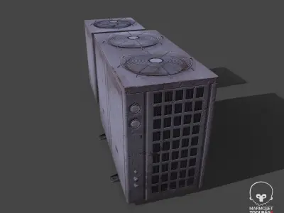 Pbr Air conditioner outdoor unit- Weathered Low-poly 3D model