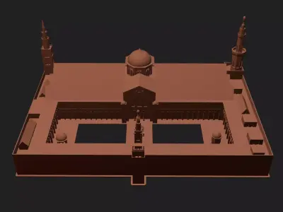 Historic Great Mosque Damascus Architectural Free 3D model