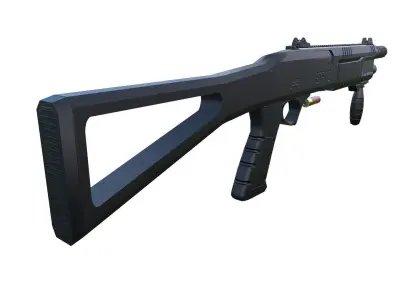 SHOTGUN STF 12  Low-poly 3D model