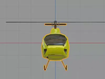 helicopter Low-poly 3D model 3