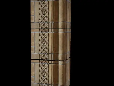 pillar ornament wall middle ages castle photogrammetry 3D model