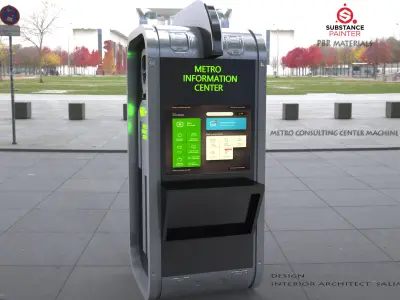 Information Digital  Kiosk  3D Model Low-poly 3D model