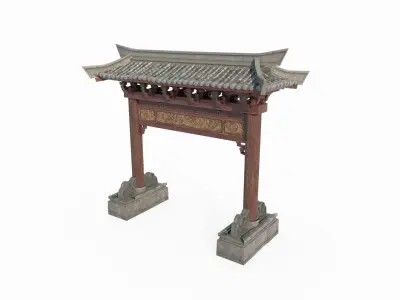 Asian Ancient Architecture Gate 3D model