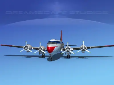 Douglas DC-4 Northwest Airlines 3D model