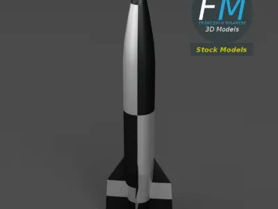 V2 rocket missile 3D model purchase