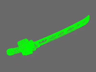 Cyber Samurai Techno Katana Type A RIGHT 3D print model