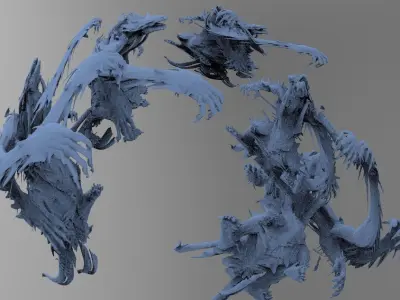Demon Hand Sculpture large 3D model