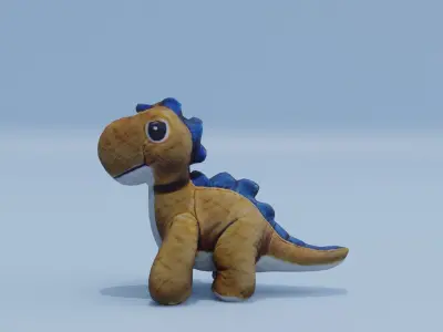 Dinosaur Plush Toy Low-poly 3D model