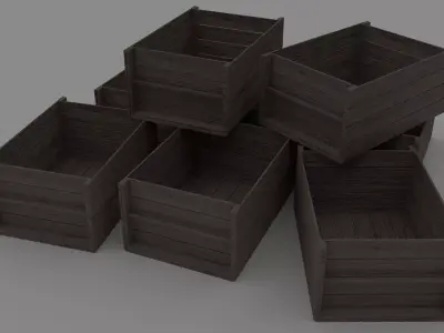 Wooden Crate Free low-poly 3D model 3