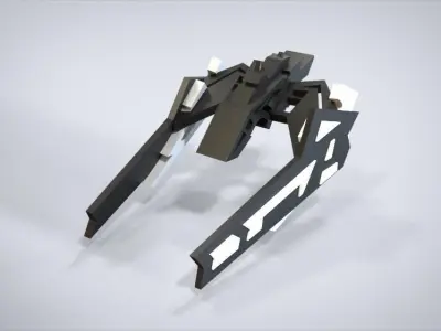 M Spaceship star wars statue in shape of sword Low-poly 3D model