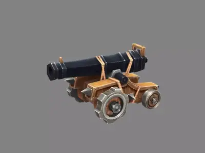 Ancient cannon Low-poly 3D model purchase
