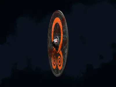 Viking Shield 4 - Bloody Low-poly 3D model