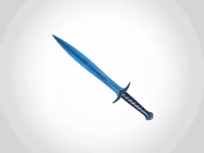 Runic Blue Steel Sword - Fantasy Weapon 3D Model Low-poly 3D model