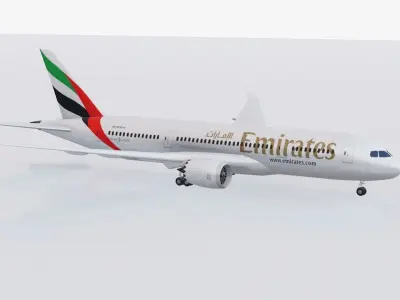 Boeing 787 Dreamliner Emirates  Low-poly 3D model