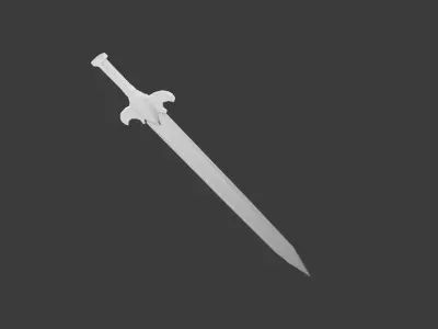 Low-poly sword model Free low-poly 3D model
