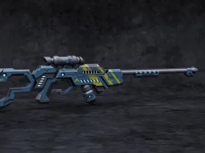 Futuristic Sci-Fi Sniper Rifle 3D model